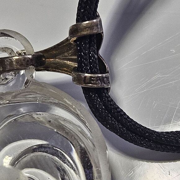 **Final Sale** Sterling Silver Lenox Footprints in Sand Glass Heart Pendant 17" - Picture 8 of 15